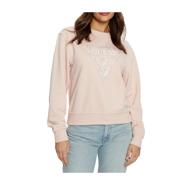 Guess Felpa girocollo Felpa Donna con logo paillettes XS - Francavilla Moda